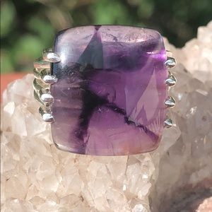 BOUTIQUE AMETHYST STAR 925 STERLING SILVER RING8.5